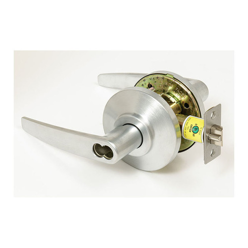 7K Series 2-3/4" Backset 7 Pin Entry 16 Lever and D Rose ANSI Strike Less Core Satin Chrome Finish