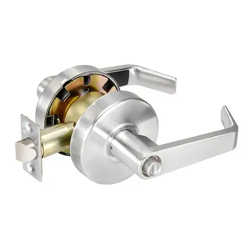 Grade 2 Privacy/bedroom/bath Cylindrical Lock, Augusta Lever, Satin Chrome