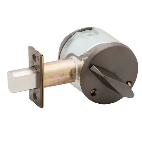 Grade 1 Single Cylinder Deadbolt with Large Format Interchangeable Less Core with 12297 Latch and 10094 Strike Oil Rubbed Bronze Finish