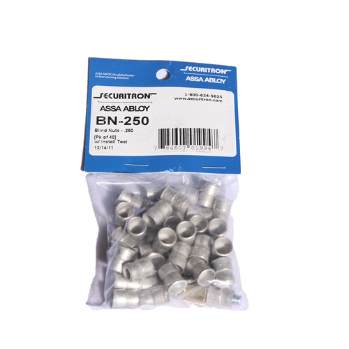 Securitron BN-250 Pack of 40 Blind Nuts