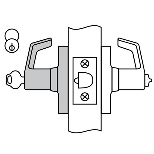 CL3351 Entrance Lockset, Bright Polished Chrome