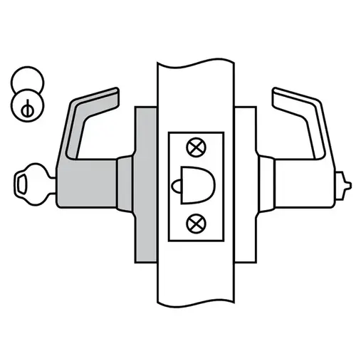 CL3351 Entrance Lockset, Bright Polished Brass