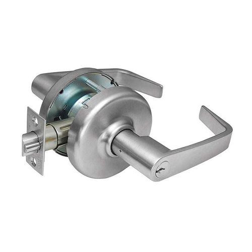 Corbin Russwin CL3351 NZD 626 Zinc Newport Lever and D Rose Single Cylinder Entry Grade 1 Extra Heavy Duty Cylindrical Lever Lock L4 Keyway Satin Chrome Finish