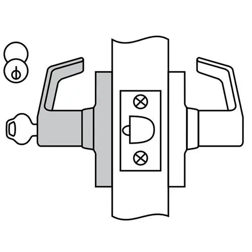 CL3357 Storeroom Lockset, Satin Brass