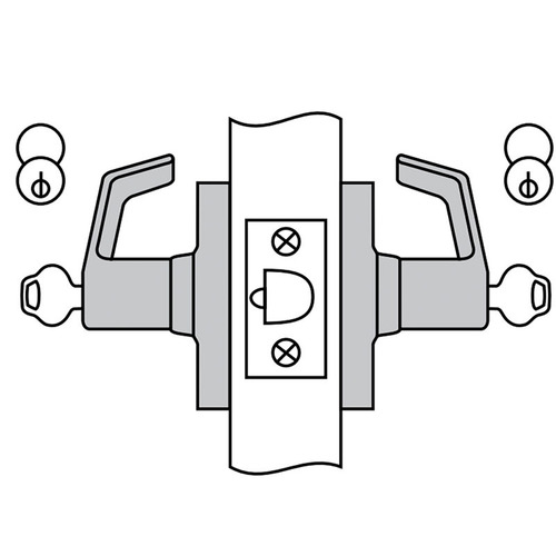 CL3362 Communicating Lockset, Satin Chrome