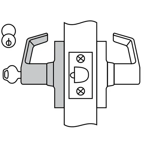 CL3855 Classroom Lockset x IC, Satin Chrome