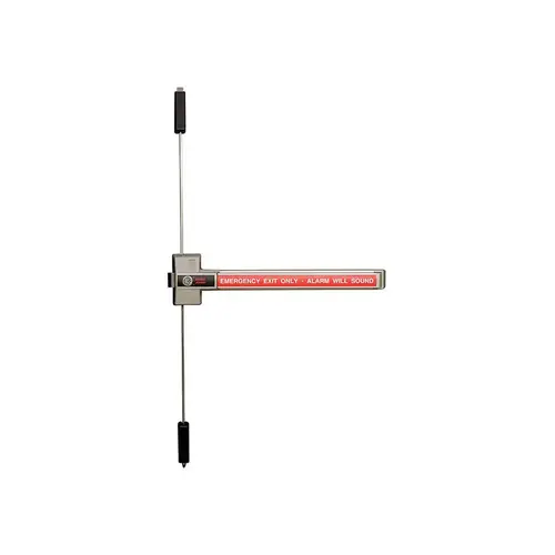 Alarmed Deadbolt Panic Hardware, Three Point Top/Bottom Bolt and Deadbolt, Interchangable Core Rim Cylinder Housing, Gray