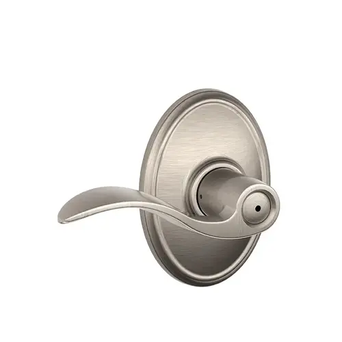 F40 Accent Lever Privacy Lock with Wakefield Trim Satin Nickel