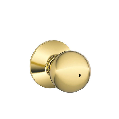 F40 Orbit Knob Privacy Lock Bright Polished Brass