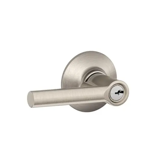 Broadway Lever Keyed Entry Lock C Keyway with 16211 Latch and 10063 Strike Satin Nickel Finish