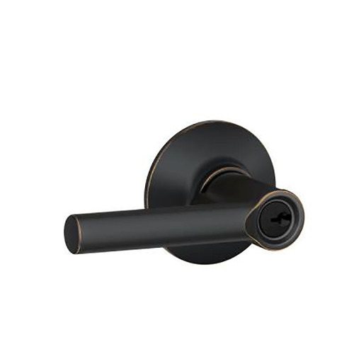 Broadway Lever Keyed Entry Lock C Keyway with 16211 Latch and 10063 Strike Aged Bronze Finish