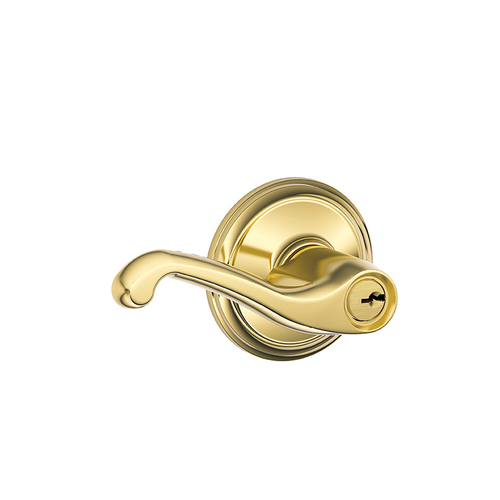 Flair Series Entry Lever Lockset, Solid Brass, Brass - pack of 4