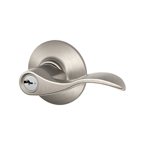 Right Hand Accent Lever Storeroom Lock C Keyway with 16211 Latch and 10063 Strike Satin Nickel Finish