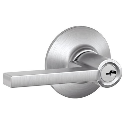 Schlage Residential F80 LAT 626 Latitude Lever Storeroom Lock C Keyway with  16211 Latch and 10063 Strike Satin Chrome Finish