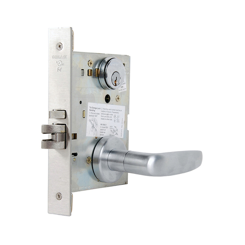 Storeroom Mortise Lock C Keyway with 07 Lever and A Rose Satin Chrome Finish