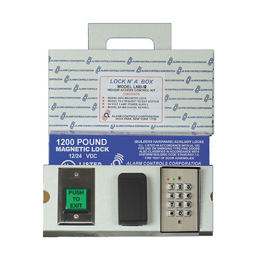 Alarm Controls LNB-12 Lock in a Box with One Model 1200S, One Model TS-2, and One Model KP-400 Clear Anodized Aluminum