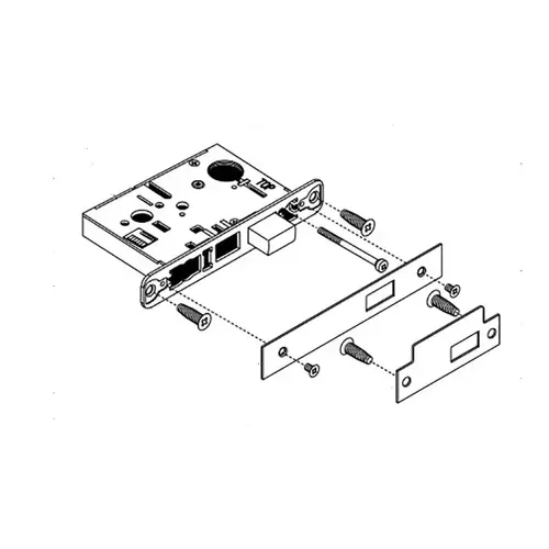 Double Cylinder Store Door Mortise Lever by Lever Lock Body; Strike; Front Plate; and Screws Satin Chrome Finish