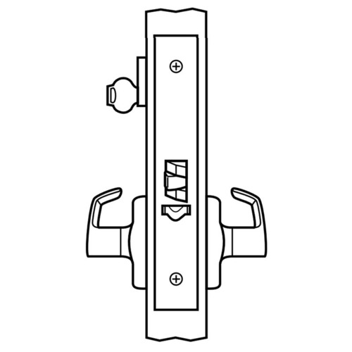 Single Cylinder Classroom Mortise Lock with Newport Lever and M Escutcheon Satin Chrome Finish