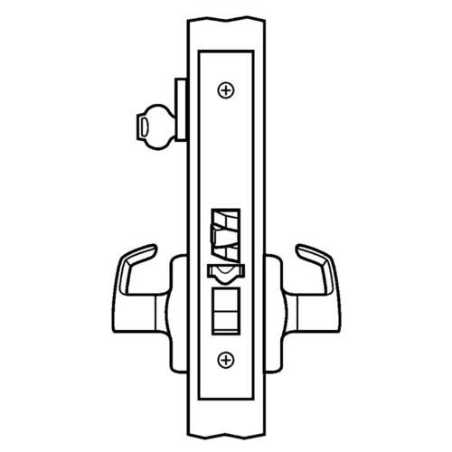 Single Cylinder Office Mortise Lock with Newport Lever and A Rose IC 6 Pin Less Core Satin Chrome Finish