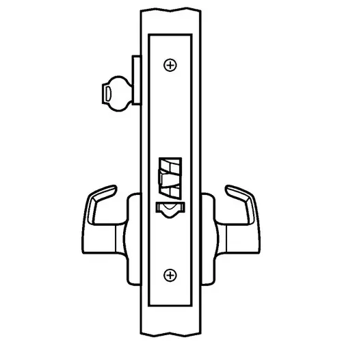 Single Cylinder Storeroom Mortise Lock with Newport Lever and A Rose IC 6 Pin Less Core Satin Chrome Finish