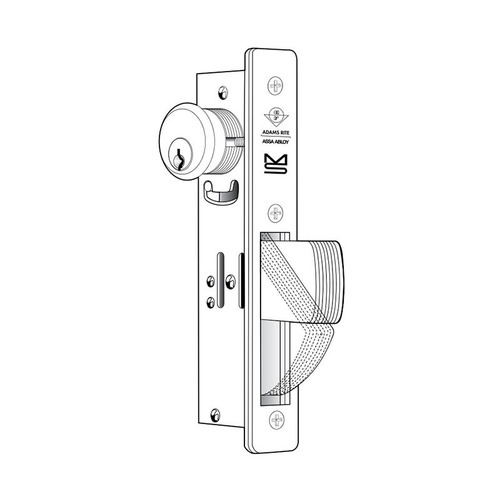 Adams Rite MS1850SN-450-335 ANSI Size MS Deadlock Flat Faceplate 1-1/2" Hook Bolt Black Anodized Finish