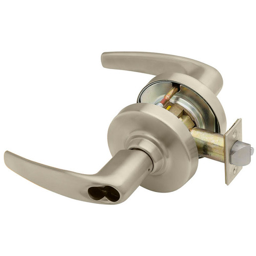 ND Series Vandlgard Entry Large Format Less Core Athens with 13-247 Latch 10-025 Strike Satin Nickel Finish