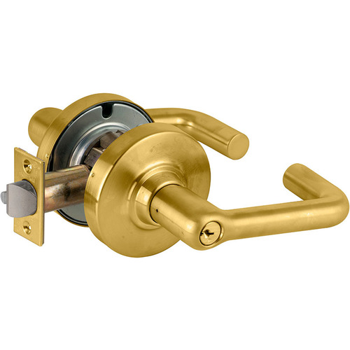 ND Series Vandlgard Entry / Office C123 Keyway Tubular with 13-247 Latch 10-025 Strike Bright Brass Finish