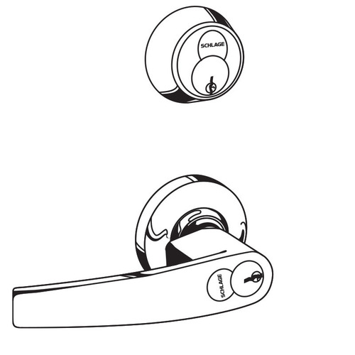 S200 Series Interconnected Entry Double Locking Full Size Less Core Jupiter Lever with 16-481 Latch 10-109 Strike Bright Brass Finish