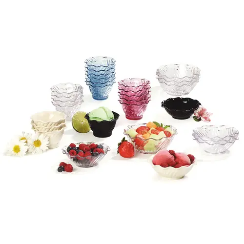 Carlisle Foodservice 5 Ounce Tulip Plastic Clear Dessert Dish, 24 Each