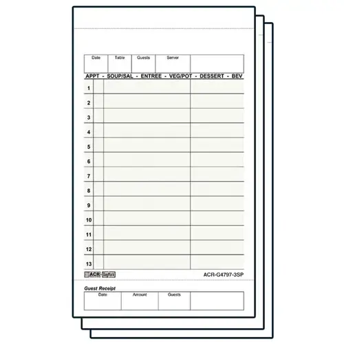 GUEST CHECK 3 PART CARBONLESS GREEN