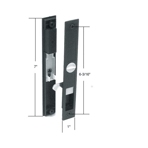 CRL A178 Black Sliding Screen Door Latch and Pull With 63/16" Screw