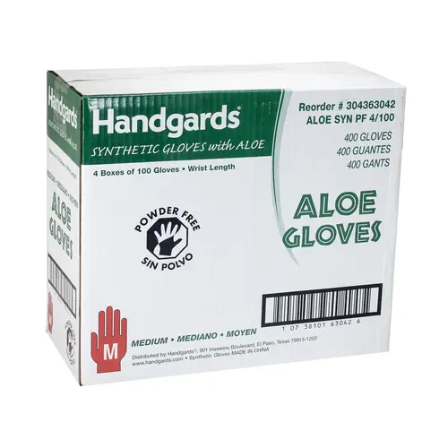 HANDGARDS 304363042 GLOVE SYNTHETIC ALOE POWDER FREE MEDIUM
