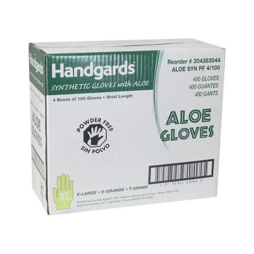 Handgards Aloe Powder Free Extra Large Synthetic Gloves, 100 Each