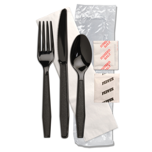 D & W FINE PACK DP11986 MONARCH EBONY FORKS KNIVES AND SPOONS