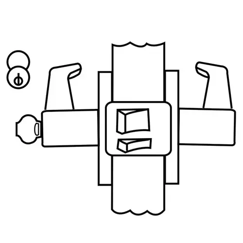 UT5255 Classroom Lockset RH x IC, Bright Chrome