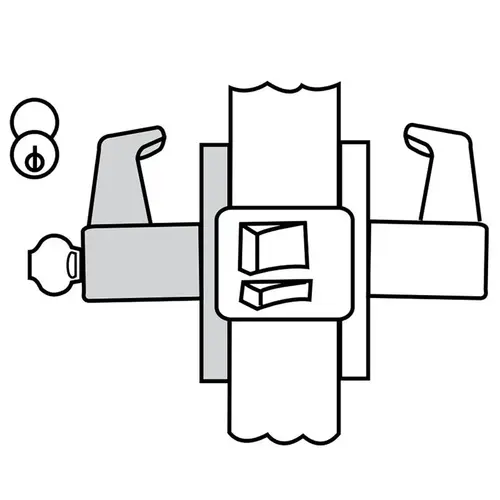 UT5257 Storeroom Lockset LH x IC, Satin Chrome