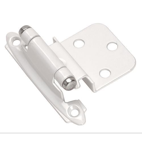 Amerock BP7128W-XCP25 Face Mount Self-Closing Cabinet Hinge For Kitchen And Cabinet Hardware 3/8" Inset White - pack of 25 Pairs