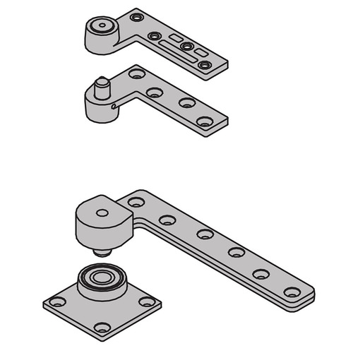 3/4" Offset Base Plate Pivot Set 600 Pound Satin Chrome Finish