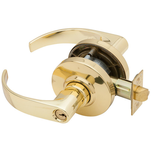 AL Series Office Neptune Lock C Keyway with 11096 Latch 10025 Strike Bright Brass Finish