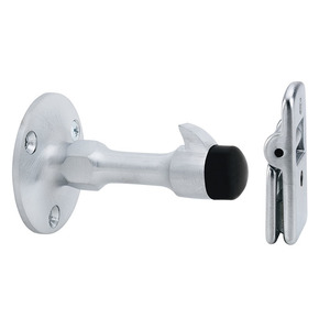 Manual Wall Stop and Holder for Drywall Mounting Satin Chrome Finish
