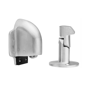 Solid Wall Stop and Holder with Drywall Mounting Satin Chrome Finish