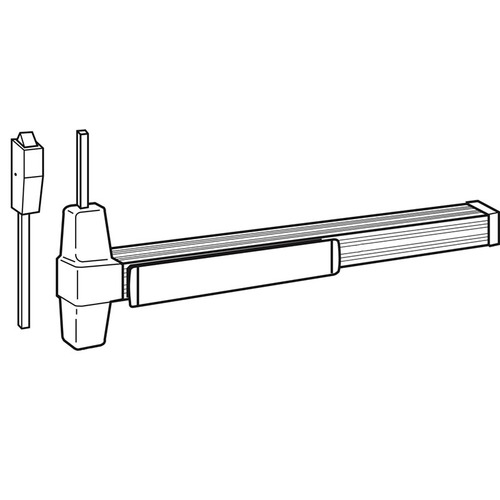 98 Series Surface Vertical Rod Exit Device - 4' Satin Anodized