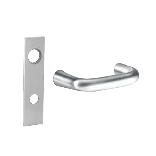 Double Dummy with Lockbody Mortise Lock with J Lever and LW1 Escutcheon Satin Chrome Finish