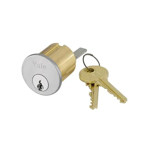 Rim Cylinder, 6-Pin, SA Keyway, 0-bitted, Satin Chrome