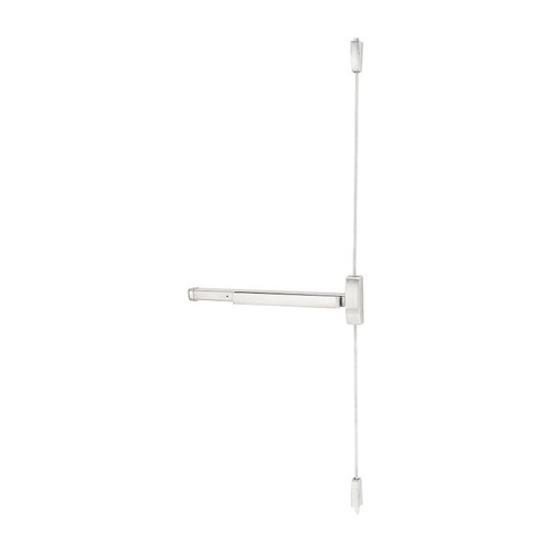 36" Surface Vertical Rod Exit Device, Key Controls Thumb Piece, 3' Device, Bright Chromium Plated