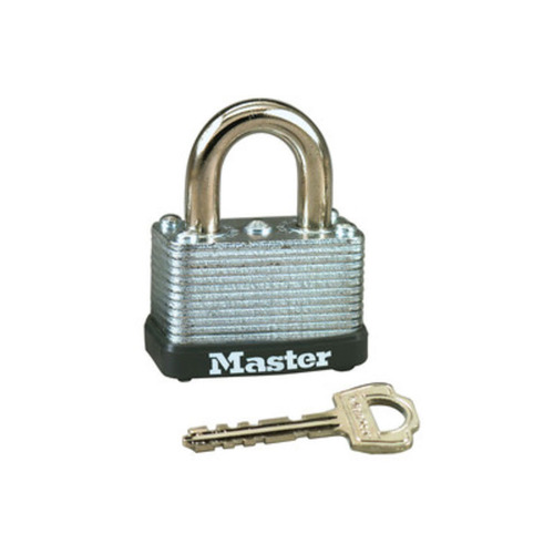 1-1/2 In. Wide Laminated Steel Body, 5/8 In. Tall 1/4 Diameter Steel Shackle, Keyed Alike