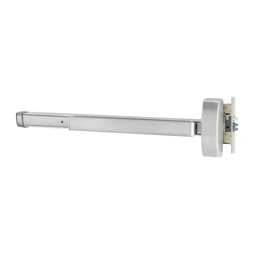 36" Narrow Stile Concealed Vertical Rod Exit Device, Key Retracts Latchbolt, Less Bottom Rod, 3' Device, Bright Brass