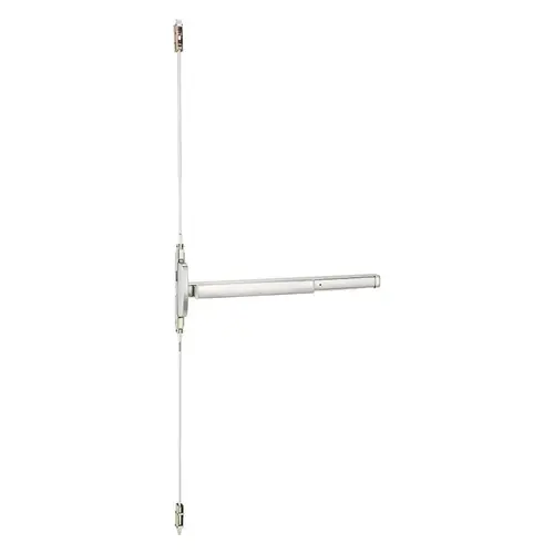 36" Concealed Vertical Rod Exit Device, Key Controls Thumb Piece, Less Bottom Rod, 3' Device, Bright Chromium Plated