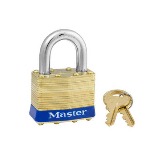 1-3/4" Wide Laminated Brass Body, 2-12" Tall 5/16" Diameter Hardened Steel Shackle, 4-Pin W1 Cylinder Keyed Alike 1-3/4in (44mm) Wide Laminated Brass Pin Tumbler Padlock