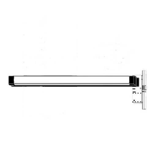 Mortise Exit Device,RHR, Fire Rated, 42", Satin Stainless Steel